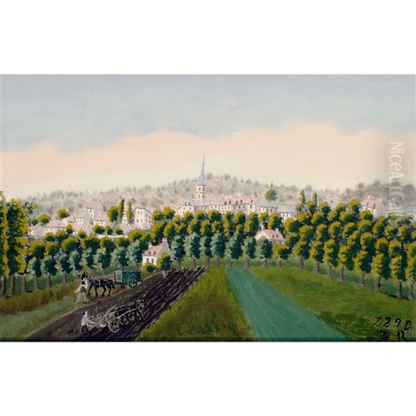Vue De Billancourt Et Bas Meudon Effet De Brume Oil Painting by Henri Rousseau
