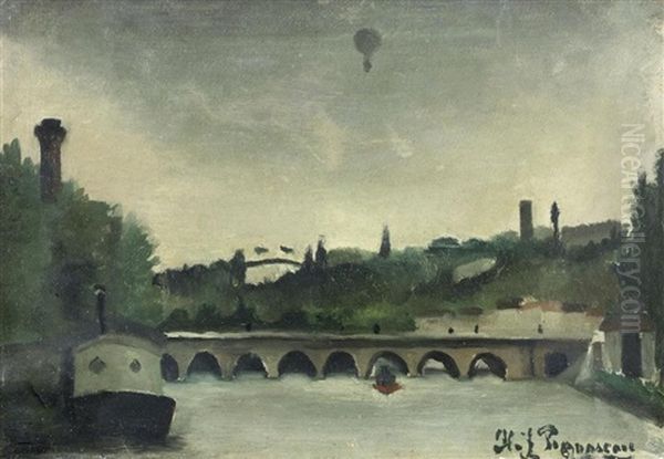 Esquisse Pour Vue Du Pont De Sevres Oil Painting by Henri Rousseau
