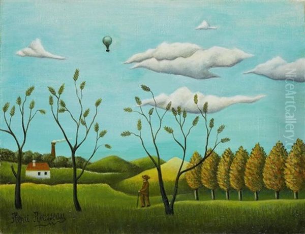 Paysage De Banlieue Oil Painting by Henri Rousseau