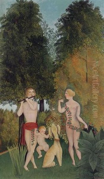 Heureux Quatuor Oil Painting by Henri Rousseau