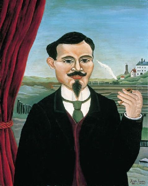 Portrait De Leon-paul Fargue Oil Painting by Henri Julien Rousseau