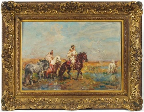 Deux Cavaliers Arabes Oil Painting by Henri Emilien Rousseau