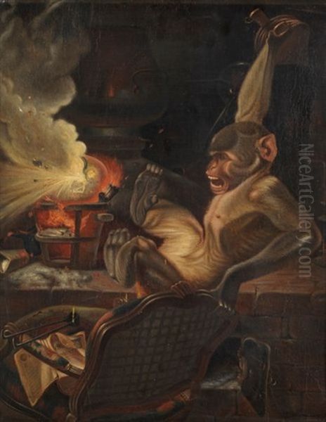 Le Singe Savant Oil Painting by Philippe Rousseau