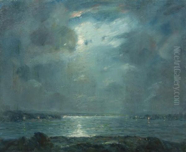 Moonlight Oil Painting by Joseph Henry Boston