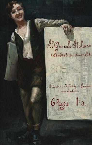 Il Giornale Italiano (the Italian Journal) Oil Painting by Anthony Dattilo Rubbo