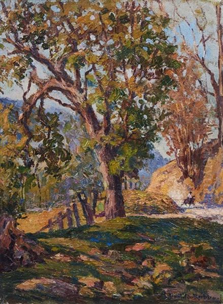 Rider In The Distance Oil Painting by Anthony Dattilo Rubbo