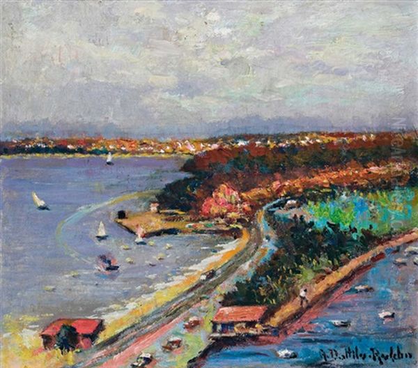 Approach To Spit Bridge Oil Painting by Anthony Dattilo Rubbo