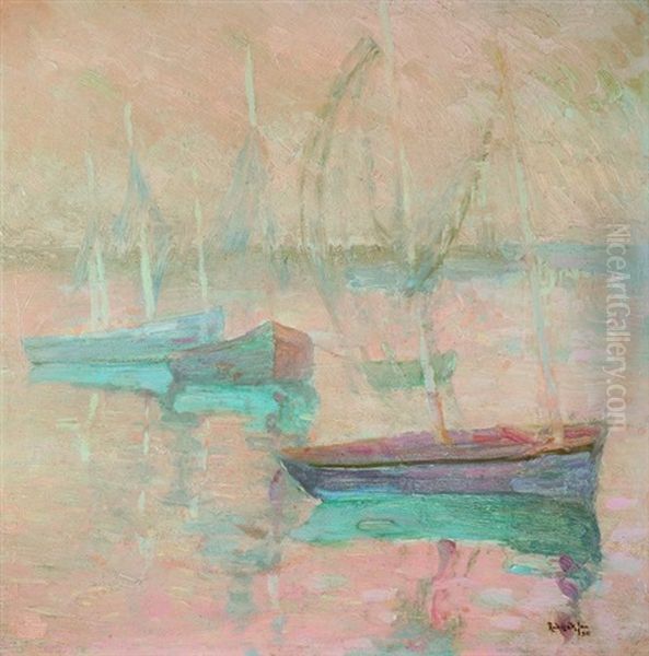 Ranek W Porcie Oil Painting by Jan Rubczak