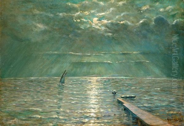 Ezusthid A Balatonon Oil Painting by Mark Rubovics