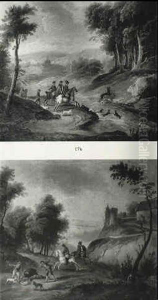 Hunting Deer Oil Painting by Georg Philipp Rugendas the Elder