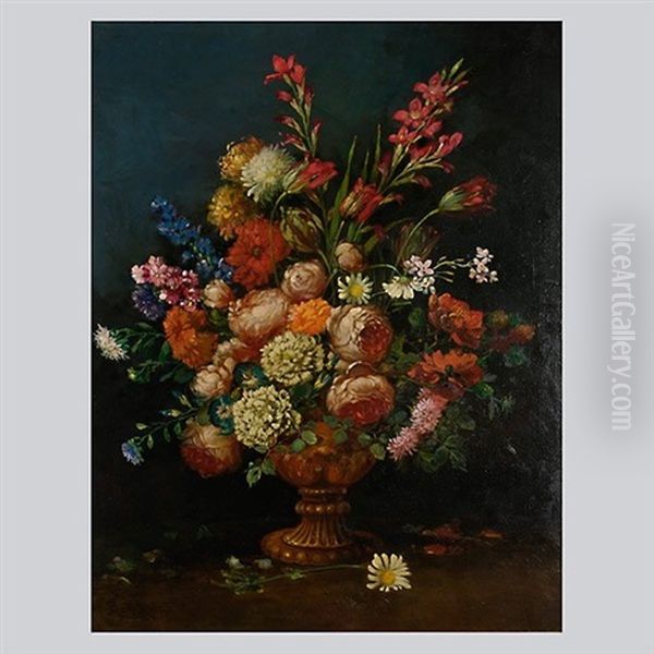 Floral Still Life Oil Painting by Benigino Yamero Ruiz