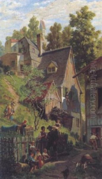 Parthie Aus Munchen (giesing) Oil Painting by Otto von Ruppert