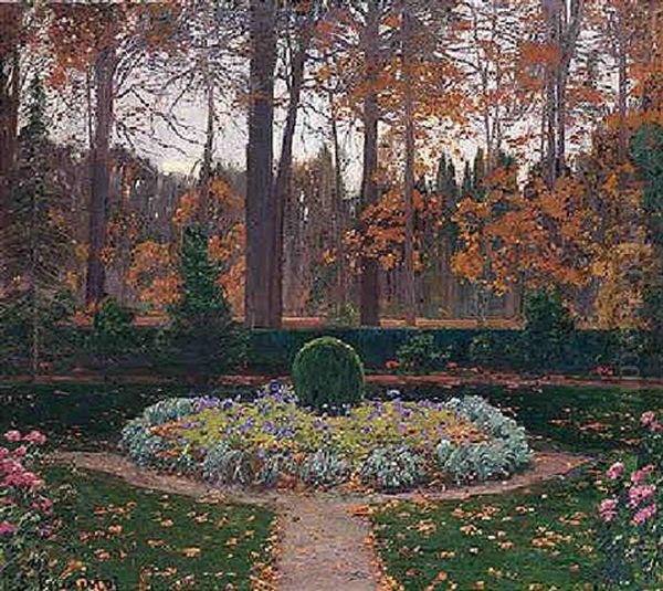Jardines De Aranjuez, Otono Oil Painting by Santiago Rusinol