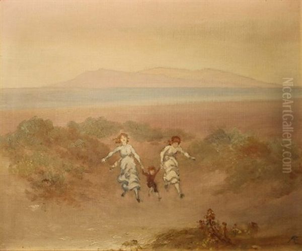 In The Sand Dunes Oil Painting by George Russell