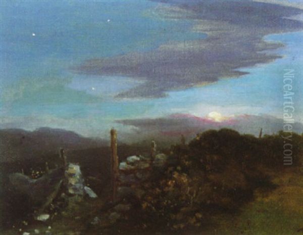 Moonscape Oil Painting by George Russell