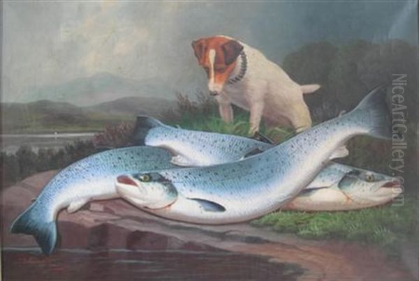 Guarding The Catch Oil Painting by John Bucknell Russell