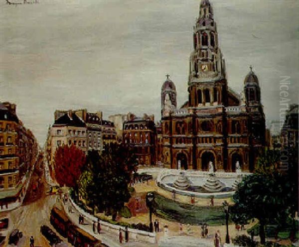 La Place De La Trinite Oil Painting by Morgan Russell