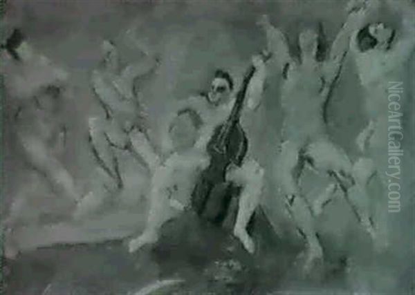 Gods Have Fun Oil Painting by Morgan Russell