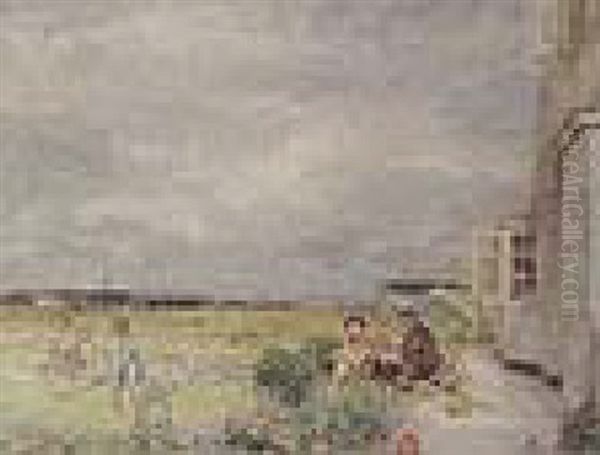 Children At Croquet Oil Painting by Walter Westley (Sir) Russell