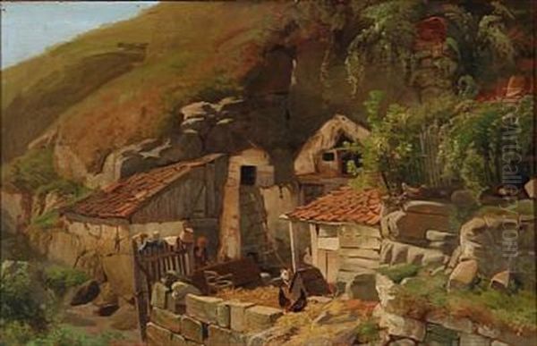 Felswohnungen Am Harz Oil Painting by Johann Valentin Ruths