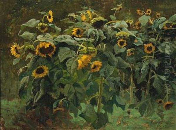 Sonnenblumen Oil Painting by Johann Valentin Ruths