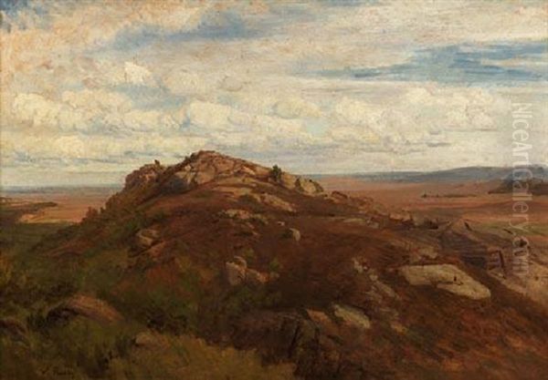 Hugel In Weiter Campagnalandschaft Oil Painting by Johann Valentin Ruths