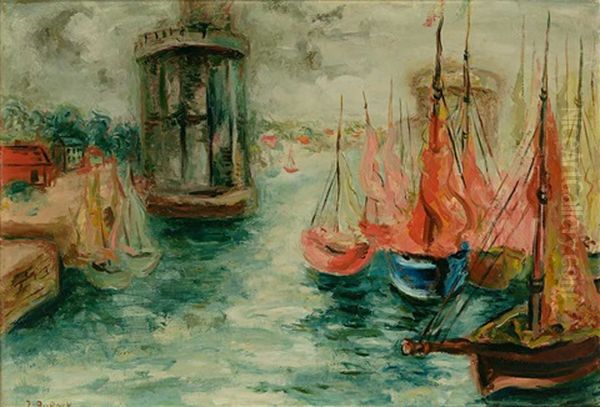 Hafenmundung Mit Ankernden Segelbooten Oil Painting by Issachar ber Ryback