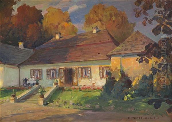 Court Oil Painting by Bronislawa Rychter-Janowska