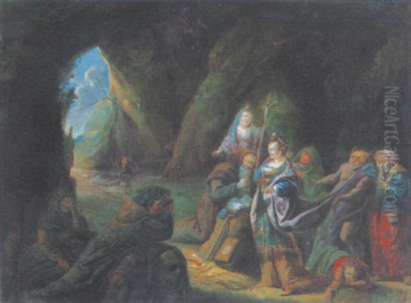 The Temptation Of Saint Anthony Oil Painting by David Ryckaert III
