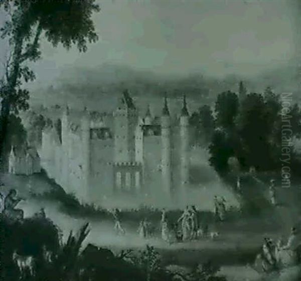 A View Of The Castle Of Egmont Oil Painting by Marten Ryckaert