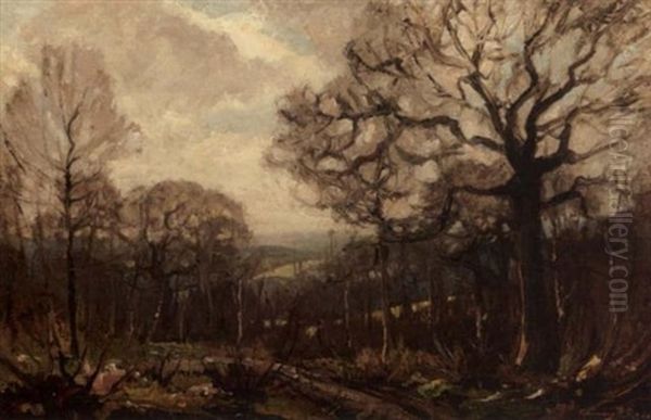 Landscape With Distant Valley Oil Painting by Chauncey Foster Ryder