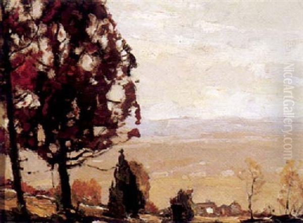 Oak Tree On The Hill Oil Painting by Chauncey Foster Ryder