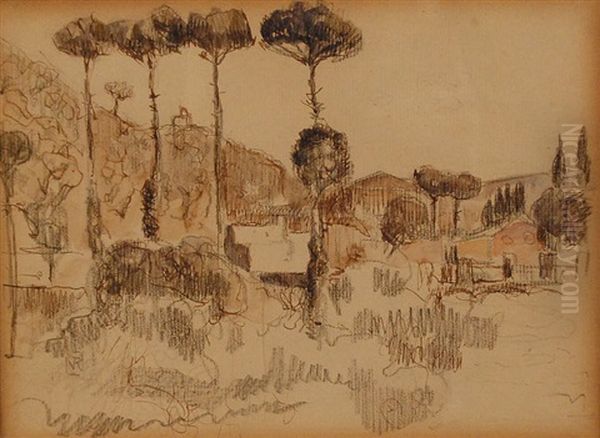 Paysage Provencal Oil Painting by Theo van Rysselberghe