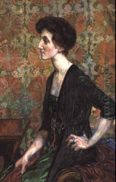Portrait De Femme Oil Painting by Theo van Rysselberghe