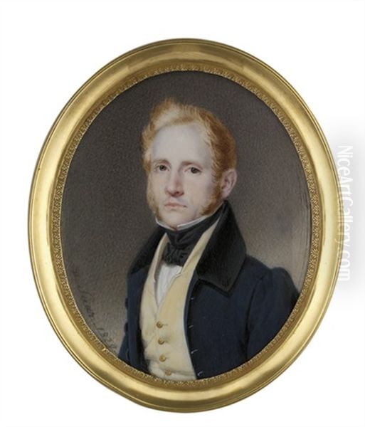A Young Gentleman In Blue Coat With Black Collar Oil Painting by Karl Von Saar