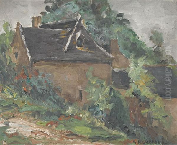 Sommerliche Hauspartie Oil Painting by Georges Hanna Sabbagh