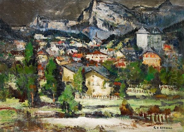Village En Montagne Oil Painting by Georges Hanna Sabbagh
