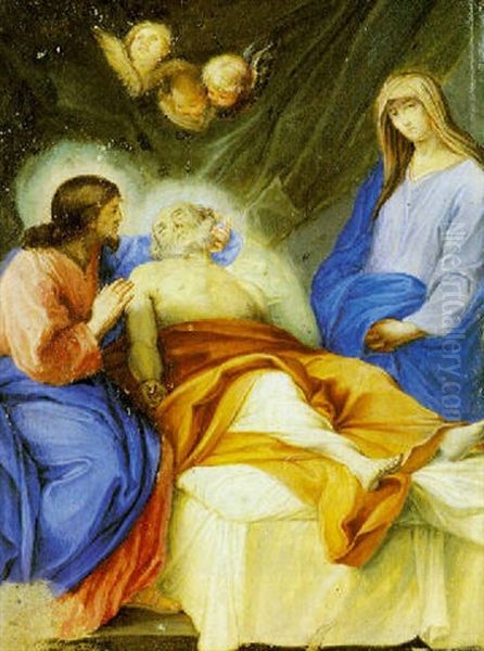 La Morte Di San Guiseppe Oil Painting by Andrea Sacchi