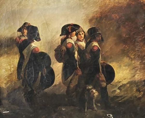 Troupe De Jeunes Tambours Des Armees Revolutionnaires Oil Painting by Francois Bouchot