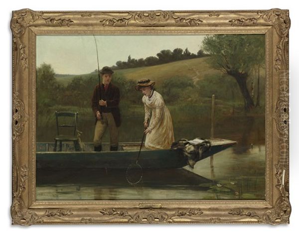 Netting The Catch Oil Painting by Walter Dendy Sadler