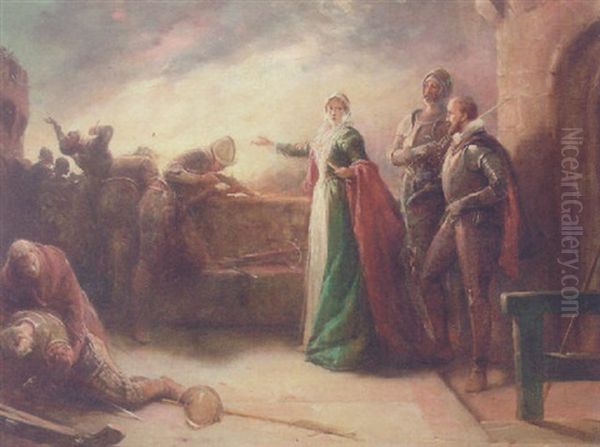 On The Battlements Oil Painting by Walter Dendy Sadler