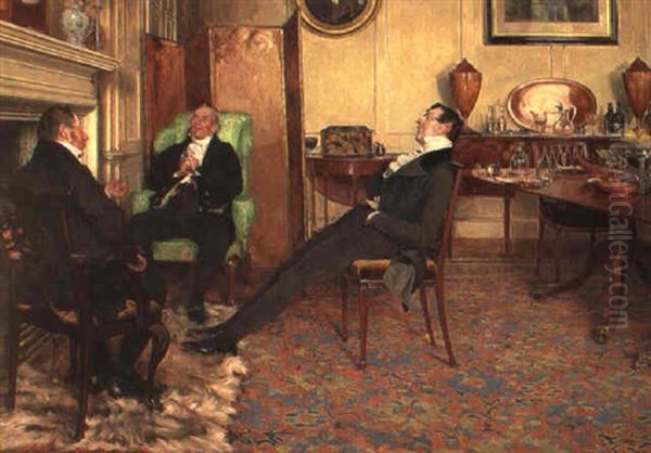 After Dinner, Rest Awhile Oil Painting by Walter Dendy Sadler