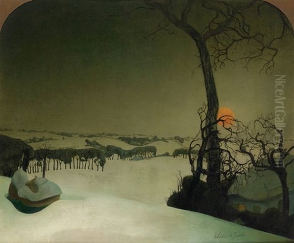 Soir D'hiver Oil Painting by Valerius De Saedeleer