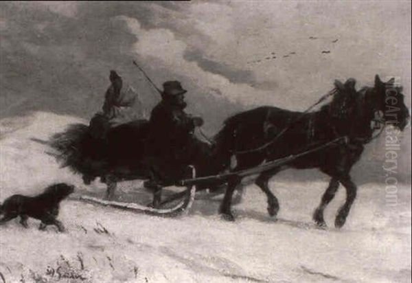 Der Bauernschlitten Oil Painting by Josef Andreas Sailer