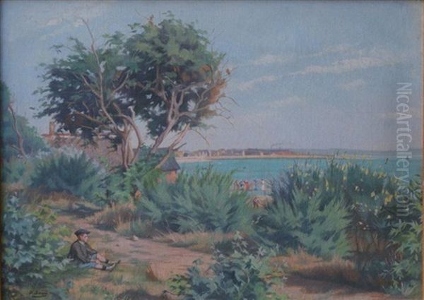L'etang De Berre Oil Painting by Paul Jean Marie Sain