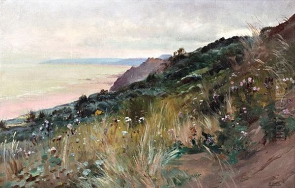 La Plage D'houlgate Oil Painting by Paul (Jean Marie) Sain