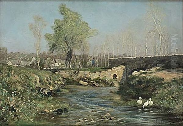 Franskt Landskap Oil Painting by Henri Saintin