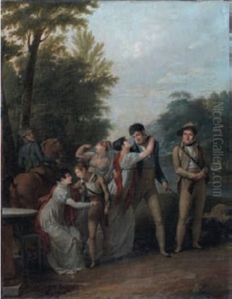 La Famille Du Chasseur Oil Painting by Jean Pierre Saint-Ours