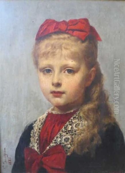 Madame Raynouard Jeune Fille Oil Painting by Gaston Casimir Saint-Pierre