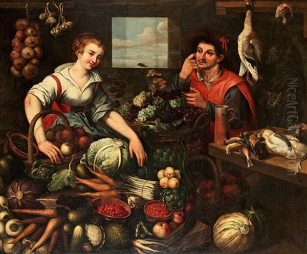 Gronsaksmanglerskan Oil Painting by Jean-Baptist de Saive
